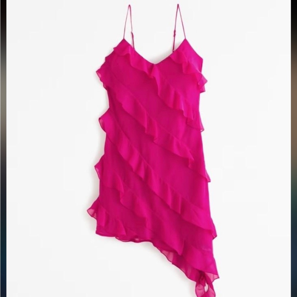 Vibrant Pink Ruffled Dress